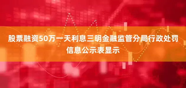 股票融资50万一天利息三明金融监管分局行政处罚信息公示表显示